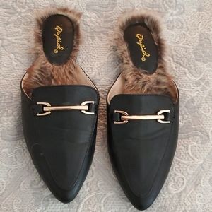 Fur mules 5.5